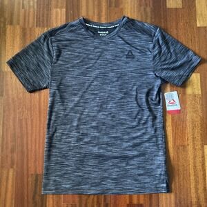 Reebok Mens Stride Performance Short Sleeve T-Shirt Small Black Heather NWT
